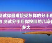 测试你最难接受怎样的分手理由 测试分手后你挽回的几率有多大