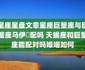 星座星盘文章星座巨蟹座与巨蟹座马伊琍配吗 天蝎座和巨蟹座能配对吗婚姻如何