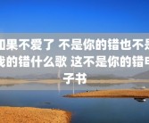 如果不爱了 不是你的错也不是我的错什么歌 这不是你的错电子书