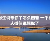 男生说想你了怎么回答 一个男人微信说想你了 