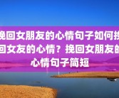 挽回女朋友的心情句子如何挽回女友的心情？挽回女朋友的心情句子简短