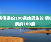 情侣条约100条给男生的 情侣条约100条 
