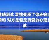 情感测试 爱情变质了你还会继续吗 对方是否是真爱的心理测试