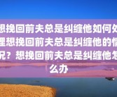 想挽回前夫总是纠缠他如何处理想挽回前夫总是纠缠他的情况？想挽回前夫总是纠缠他怎么办