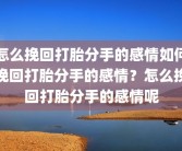 怎么挽回打胎分手的感情如何挽回打胎分手的感情？怎么挽回打胎分手的感情呢