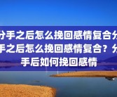 分手之后怎么挽回感情复合分手之后怎么挽回感情复合？分手后如何挽回感情