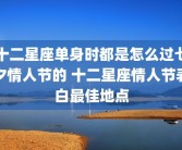 十二星座单身时都是怎么过七夕情人节的 十二星座情人节表白最佳地点