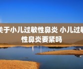 关于小儿过敏性鼻炎 小儿过敏性鼻炎要紧吗