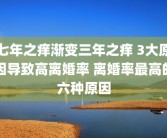 七年之痒渐变三年之痒 3大原因导致高离婚率 离婚率最高的六种原因