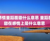 感情重蹈覆辙什么意思 重蹈覆辙在感情上是什么意思 