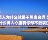 男人为什么就是不想表白呢 为什么男人心里有你却不敢表白