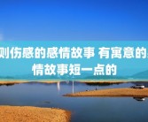 5则伤感的感情故事 有寓意的感情故事短一点的