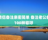 情侣备注亲密简单 备注老公的100种称呼 