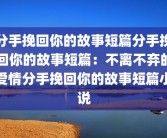 分手挽回你的故事短篇分手挽回你的故事短篇：不离不弃的爱情分手挽回你的故事短篇小说