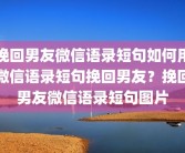 挽回男友微信语录短句如何用微信语录短句挽回男友？挽回男友微信语录短句图片