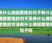 有什么挽回爱情的句子有什么挽回爱情的句子及有什么挽回爱情的方法有什么挽回爱情的句子吗