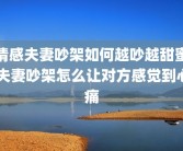 情感夫妻吵架如何越吵越甜蜜 夫妻吵架怎么让对方感觉到心痛