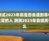 测试2023年你是否会遇到命中注定的人 测测2023年会经历什么