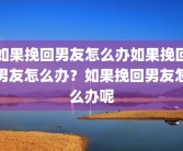 如果挽回男友怎么办如果挽回男友怎么办？如果挽回男友怎么办呢