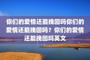 你们的爱情还能挽回吗你们的爱情还能挽回吗？你们的爱情还能挽回吗英文