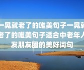 一晃就老了的唯美句子一晃就老了的唯美句子适合中老年人发朋友圈的美好词句