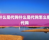 什么是代购什么是代购怎么做代购