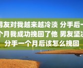 男友对我越来越冷淡 分手后一个月我成功挽回了他 男友坚决分手一个月后该怎么挽回