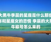 大黑牛李晨的星座是什么那些年和星座女的恋情 李晨的大黑牛称号怎么来的