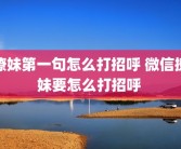 撩妹第一句怎么打招呼 微信撩妹要怎么打招呼 