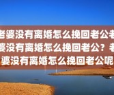 老婆没有离婚怎么挽回老公老婆没有离婚怎么挽回老公？老婆没有离婚怎么挽回老公呢