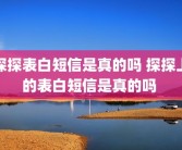 探探表白短信是真的吗 探探上的表白短信是真的吗 