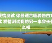 爱情测试 你最适合哪种告白方式 爱情测试我的另一半会长什么样