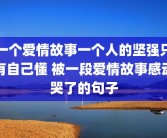 一个爱情故事一个人的坚强只有自己懂 被一段爱情故事感动哭了的句子