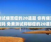 测试痛苦症的20道题 你有痛苦症吗 免费测试抑郁症的20道题