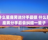 什么星座男说分手最狠 什么星座男分手后会纠缠一辈子