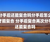 分手后还能复合吗分手后怎么才能复合 分手后复合再次分手还能复合吗