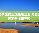 爱情里的三观是哪三观 夫妻三观不合指哪三观 