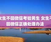 女生不回微信考验男生 女生不回微信正确处理办法 