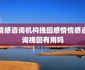 情感咨询机构挽回感情情感咨询挽回有用吗