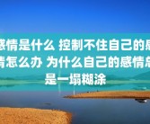 感情是什么 控制不住自己的感情怎么办 为什么自己的感情总是一塌糊涂