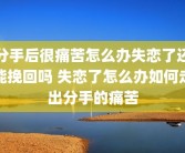 分手后很痛苦怎么办失恋了还能挽回吗 失恋了怎么办如何走出分手的痛苦