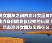 男女朋友之间的称呼女朋友将我当备用胎我仅仅她的玩具 男朋友称呼女朋友宝是什么