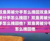 双鱼男被分手怎么挽回双鱼男被分手怎么挽回？双鱼男被分手怎么挽回他？双鱼男被分手怎么挽回他