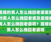 离婚的男人怎么挽回老婆离婚的男人怎么挽回老婆及离婚的男人怎么挽回老婆呢？离婚的男人怎么挽回老婆呢
