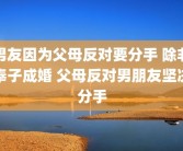 男友因为父母反对要分手 除非奉子成婚 父母反对男朋友坚决分手