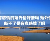 有感情的婚外情好断吗 婚外情断不了是有真感情了吗 