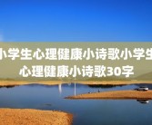 小学生心理健康小诗歌小学生心理健康小诗歌30字
