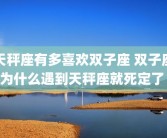 天秤座有多喜欢双子座 双子座为什么遇到天秤座就死定了 
