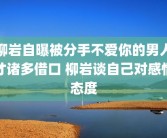 柳岩自曝被分手不爱你的男人才诸多借口 柳岩谈自己对感情态度