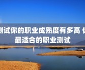 测试你的职业成熟度有多高 你最适合的职业测试